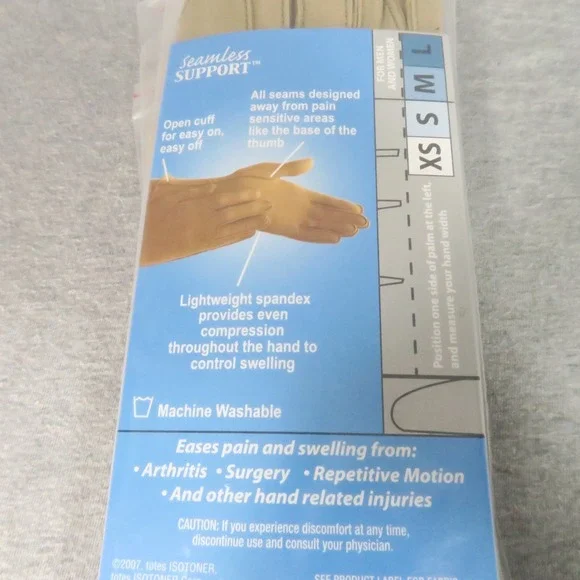 Isotoner Therapeutic Gloves Large Camel Seamless Support Arthritis Pain Lot of 3 - Picture 6 of 6